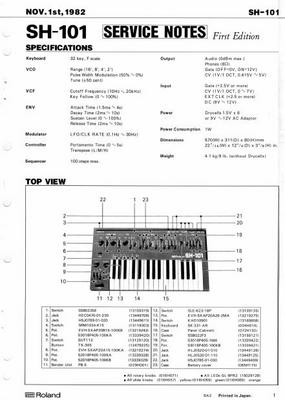 Product picture Roland SH 101 Repair Service Manual SH-101 circuit diagrams